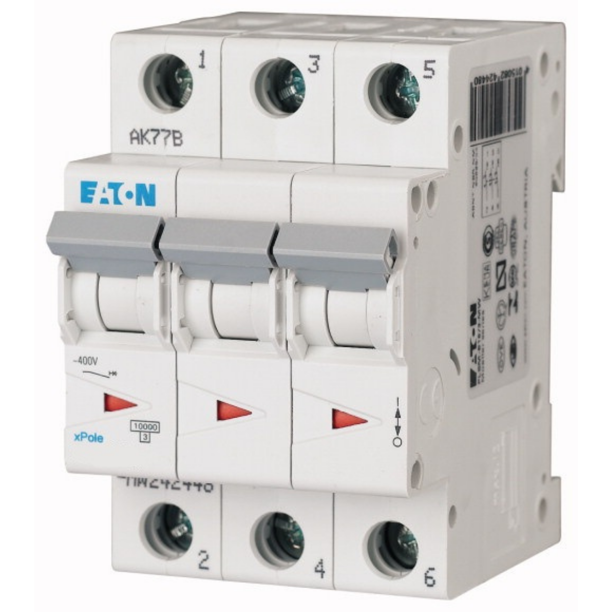 Eaton PLSM-C3/3-MW ? Miniature Circuit Breaker MCB 3 Amp, 3 pole, characteristic: C