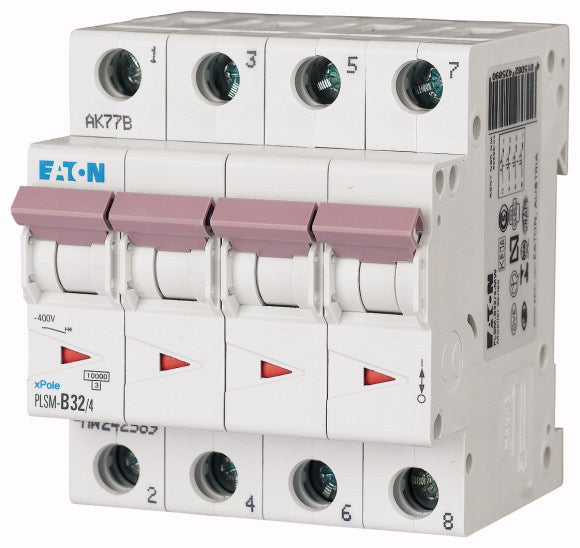 Eaton PLSM-C32/4-MW Miniature Circuit Breaker 32 Amps 4 Pole Type C
