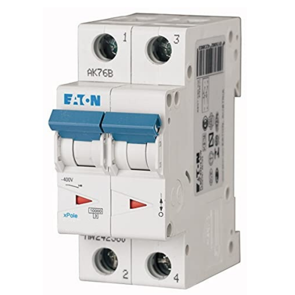 Eaton PLSM-C50/2-MW Miniature Circuit Breaker 50Amps 2 Poles Type C Characteristic