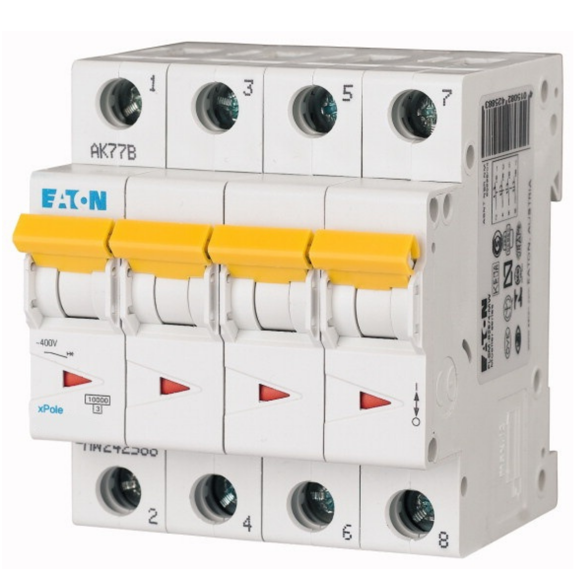 Eaton PLSM-C25/4 MW Miniature Circuit Breaker 25A 4Poles Type C Characteristic