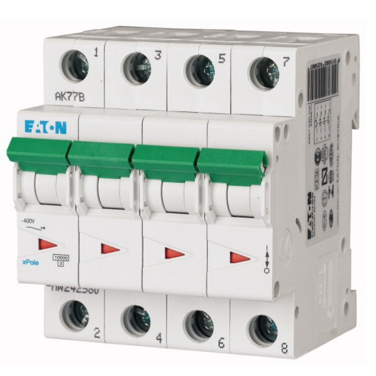 Eaton PLSM-C20/4-MW Miniature Circuit Breaker 20 Amps 4 Pole Type C