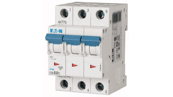 Eaton PLSM-C20/3 Miniature Circuit Breaker 3 Pole 20A Curve C