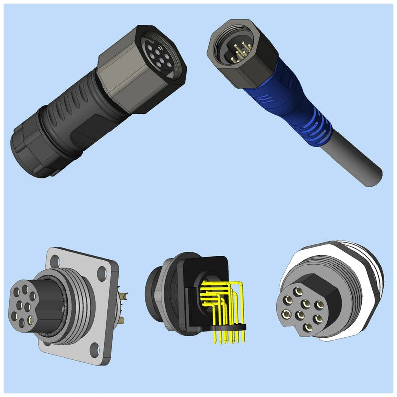 IC12P8C00G IC series Male and Female connector with Over mold