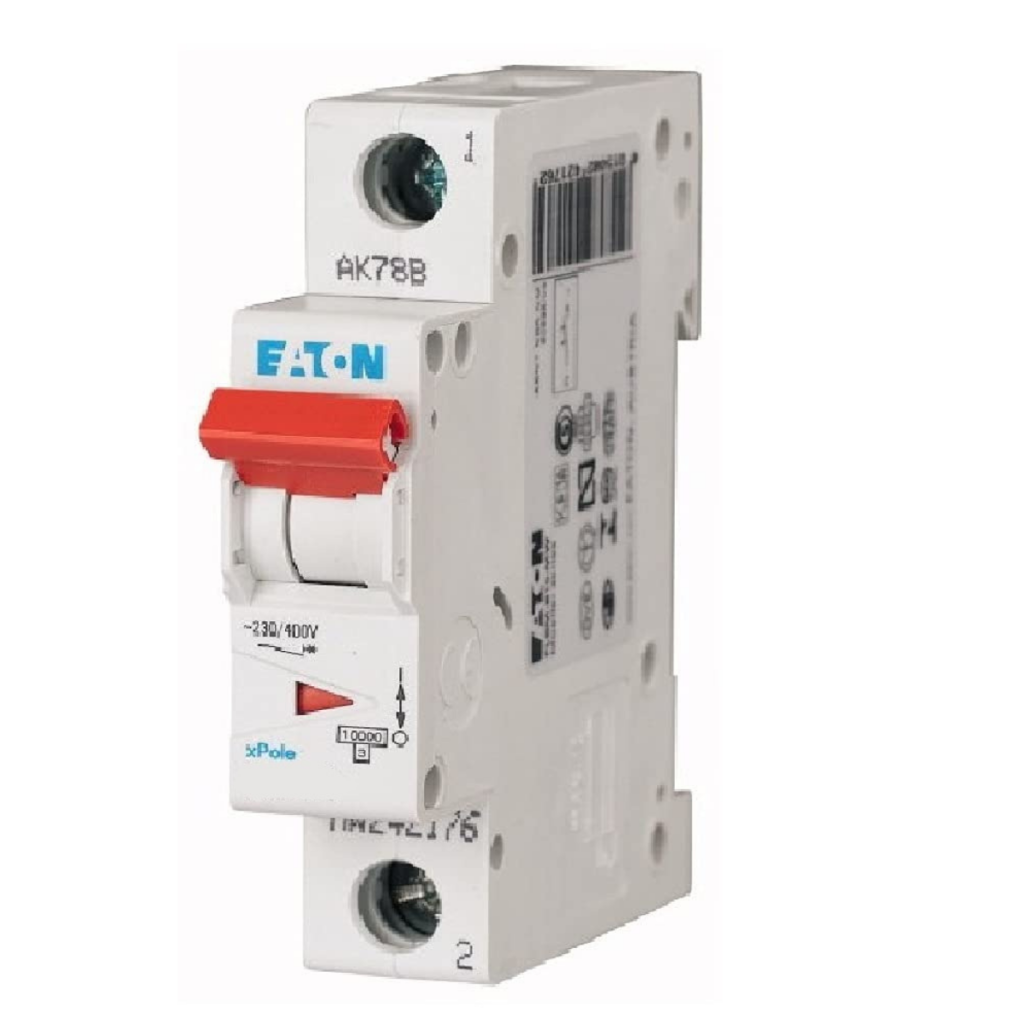 Eaton PLSM-C6/1N-MW Miniature Circuit Breaker MCB 6Amps 1Pole Type C ...