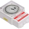 L&T GIC Time Switch J648B1 Quartz Analog Time Switch 240 VAC Base/DIN Mounting, 15 x 15 x 15, White