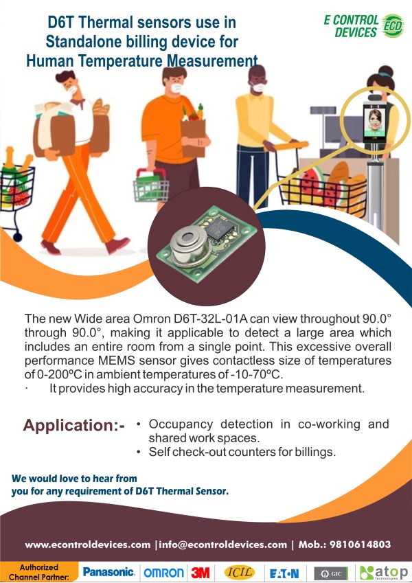 Omron D6T Thermal Sensor for Human Body Temperature Measurement